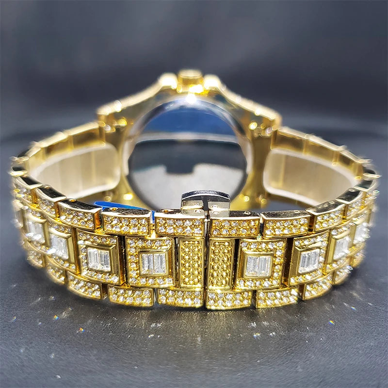 18K Gold Men Luxury Designer Diamond Watch