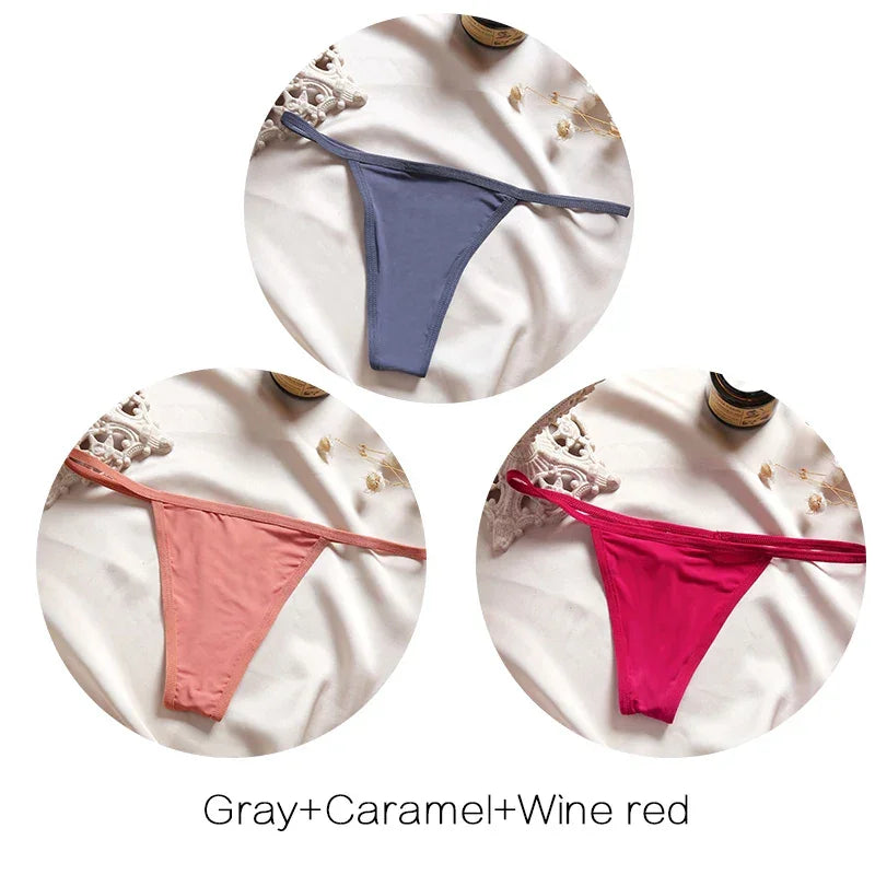 3Pcs/set Sexy Low-rise Thongs Women Bikini Panties - Empire P.E