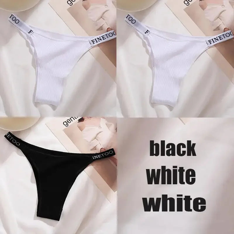 3PCS/Set Cotton Panties Briefs Sexy Thong Women's Underwear Lingerie - Empire P.E