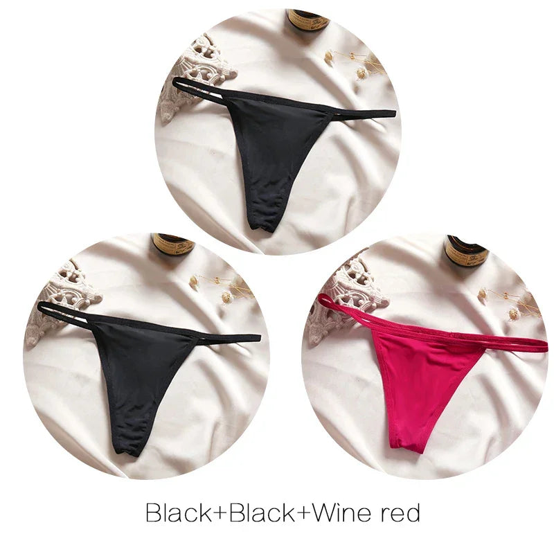 3Pcs/set Sexy Low-rise Thongs Women Bikini Panties - Empire P.E