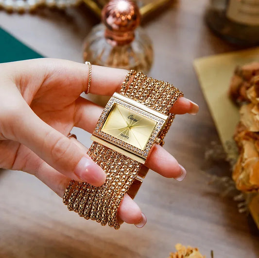 Women Square Bracelet Golden Watches - Empire P.E