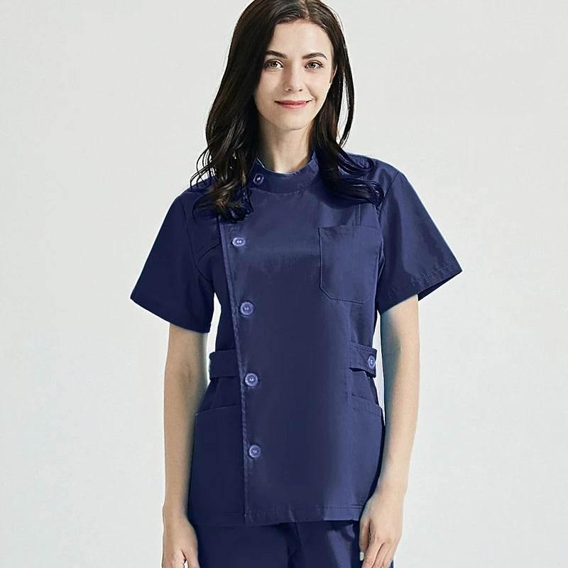 Niaahinn Health Services Scrubs Set Uniforms V-Neck Beauty Salon Work Uniform Women Sets Pet Grooming Institution Scrubs Coat - Empire P.E