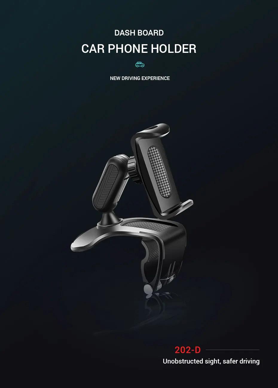 Dashboard Car Phone Holder ABS Mobile Phone Sun Visor Holder Auto Rear View Mirror Phone Support 360 Degree Rotation Accessories - Empire P.E
