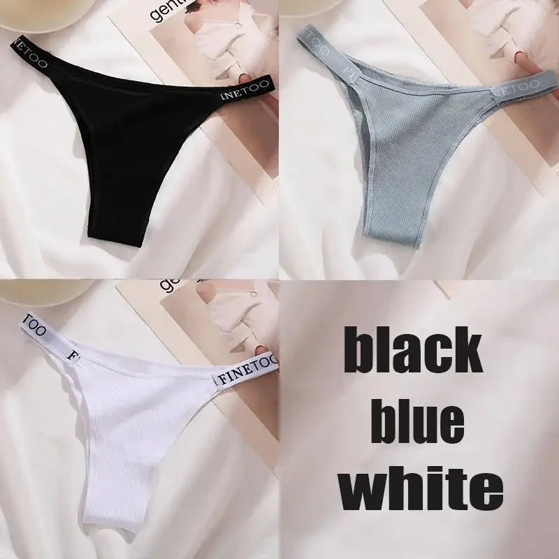 3PCS/Set Cotton Panties Briefs Sexy Thong Women's Underwear Lingerie - Empire P.E