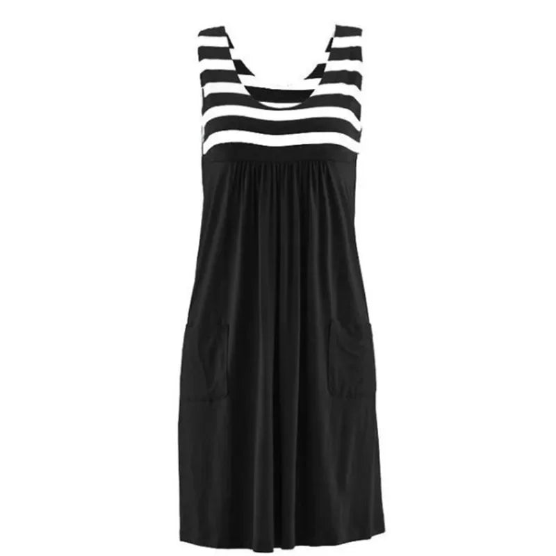 Fashion striped dress sleeveless - Empire P.E