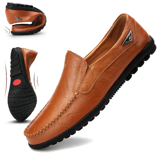 Genuine Leather Men Casual Shoes Luxury Brand Mens Loafers - Empire P.E