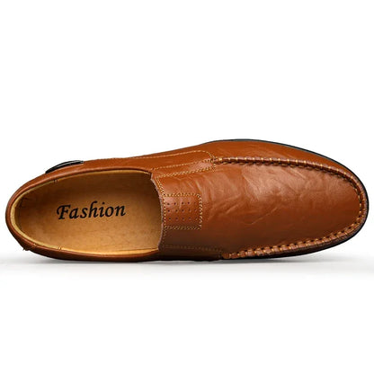 Genuine Leather Men Casual Shoes Luxury Brand Mens Loafers - Empire P.E
