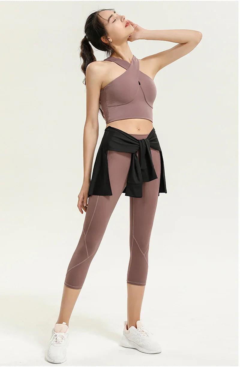 Gym Skirt Wrap Covering Buttocks Workout Fitness Wear Dance Ballet Skirts for Women Sport Yoga Dress Short Thigh Cover Skirt - Empire P.E