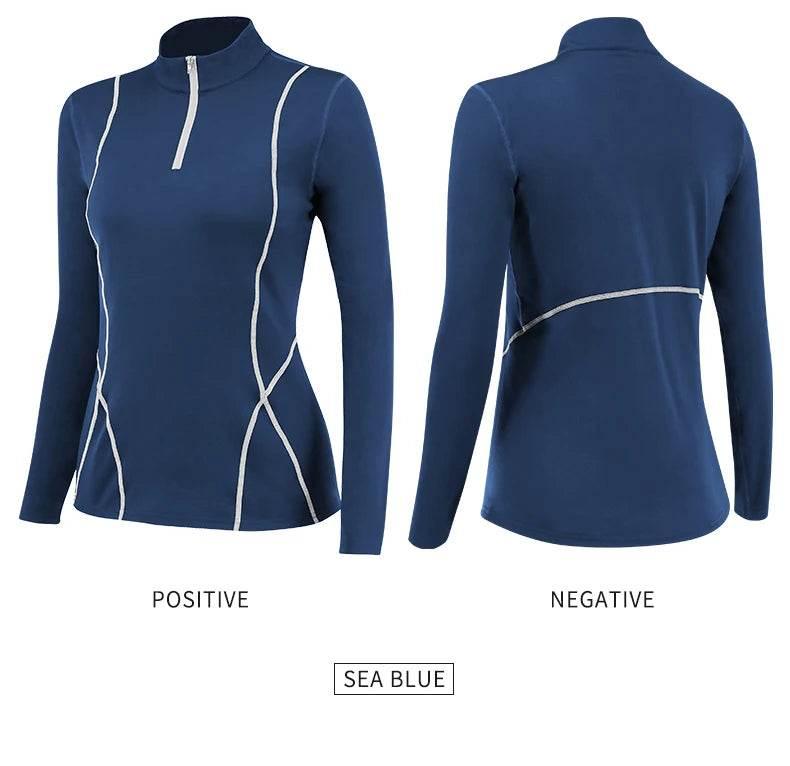 Women Long Sleeve Yoga Tops Fitness Yoga Top Gym Top Sports Wear For Women Push Up Running Top High Elastic Gym Clothes Shirts - Empire P.E