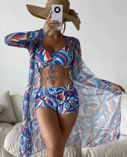 2026 New Summer Women Three Piece Bathing Suit