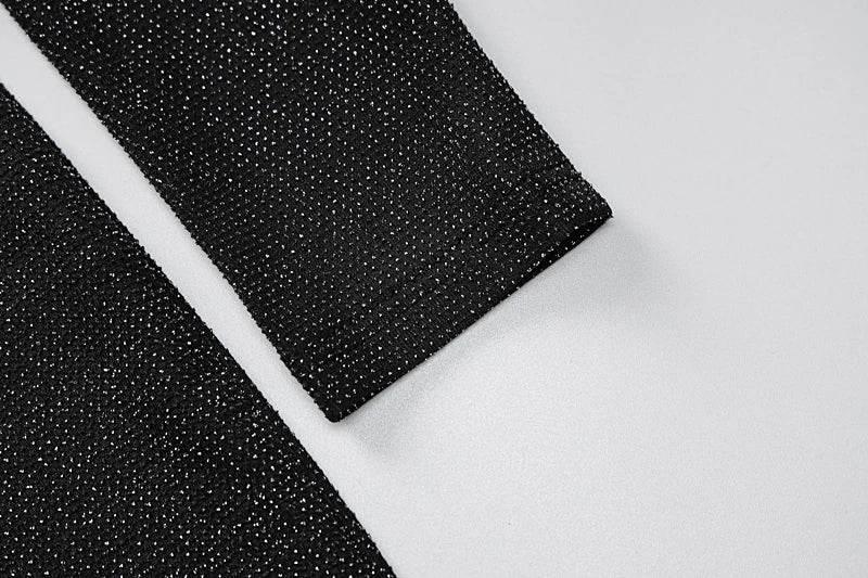 Hugcitar Bling Glitter Women Deep V Neck Backless Skinny Jumpsuit 2022 New Bodycon Sexy Streetwear Party Club Elegant Shine - Empire P.E