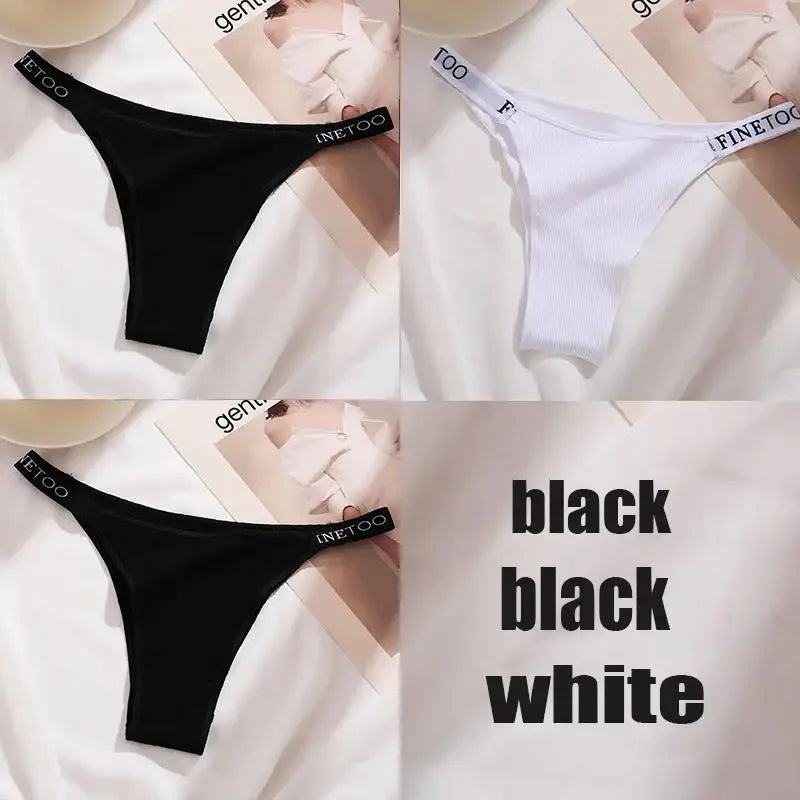 3PCS/Set Cotton Panties Briefs Sexy Thong Women's Underwear Lingerie - Empire P.E