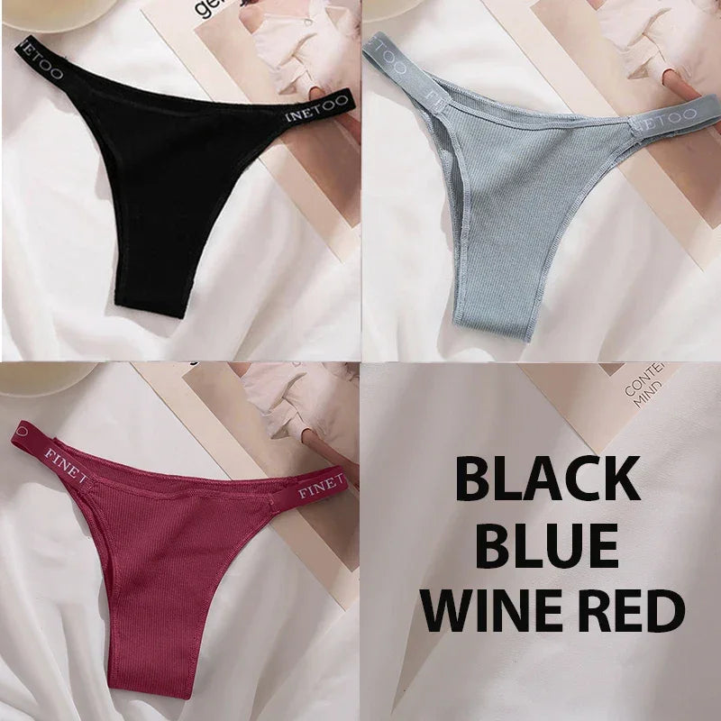 3PCS/Set Cotton Panties Briefs Sexy Thong Women's Underwear Lingerie - Empire P.E