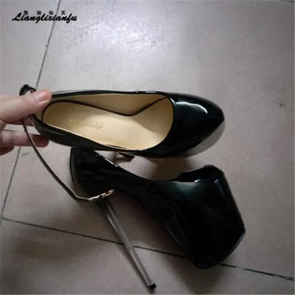 Woman Platforms Pumps Ankle Strap Stilettos - Empire P.E