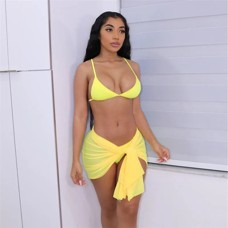 New Women's 3 Piece Bikini Set Swim Suits