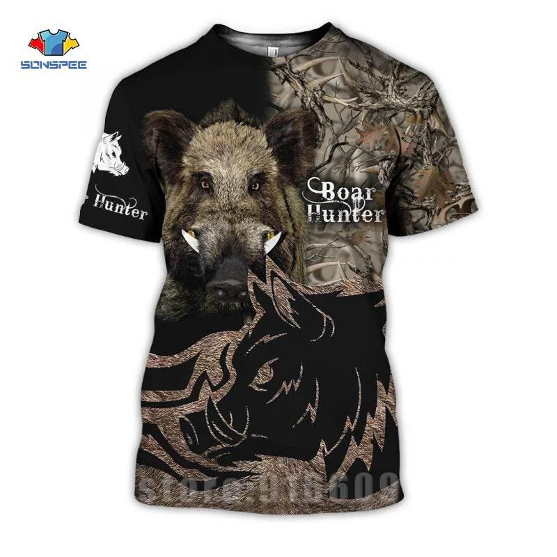 3D Camo Wild Boar Graphic Men's T-Shirt - Empire P.E