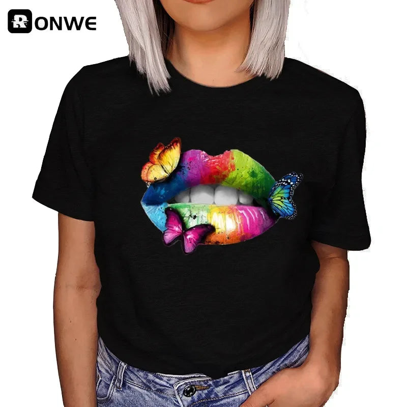 Woman Butterfly Tree Print T-Shirt - Empire P.E