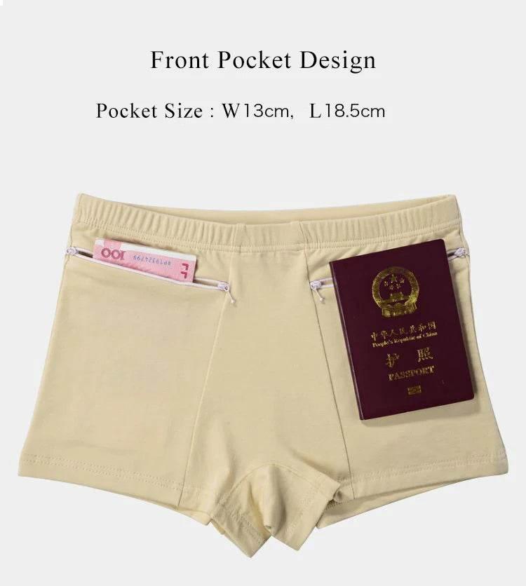 Plus Size Women Safety Short Pants Soft Boyshort Under Skirt Shorts With Zipper Pockets Breathable Theft-proof Female Underwear - Empire P.E