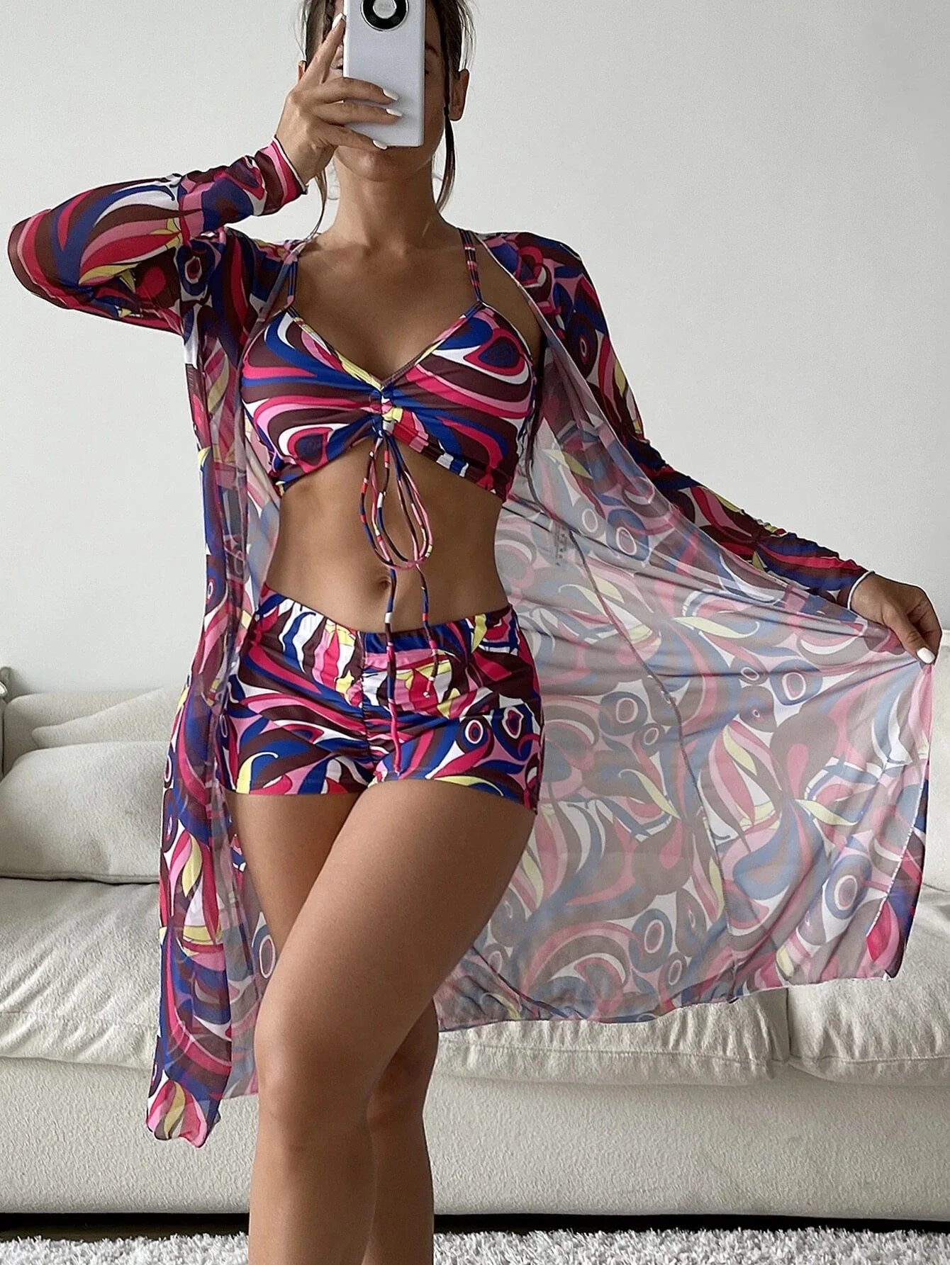 2026 New Summer Women Three Piece Bathing Suit