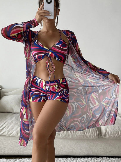 2026 New Summer Women Three Piece Bathing Suit