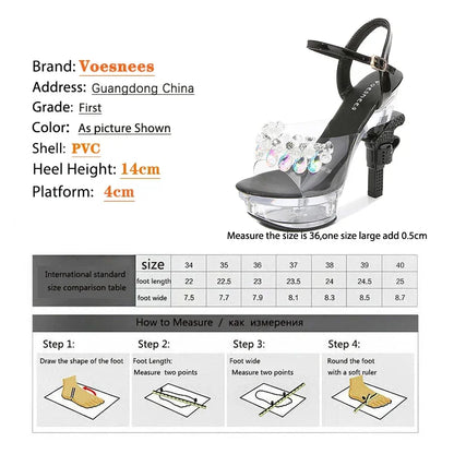 Voesnees Ultra-heeled Sandals LED Glowing Platform Women Shoes