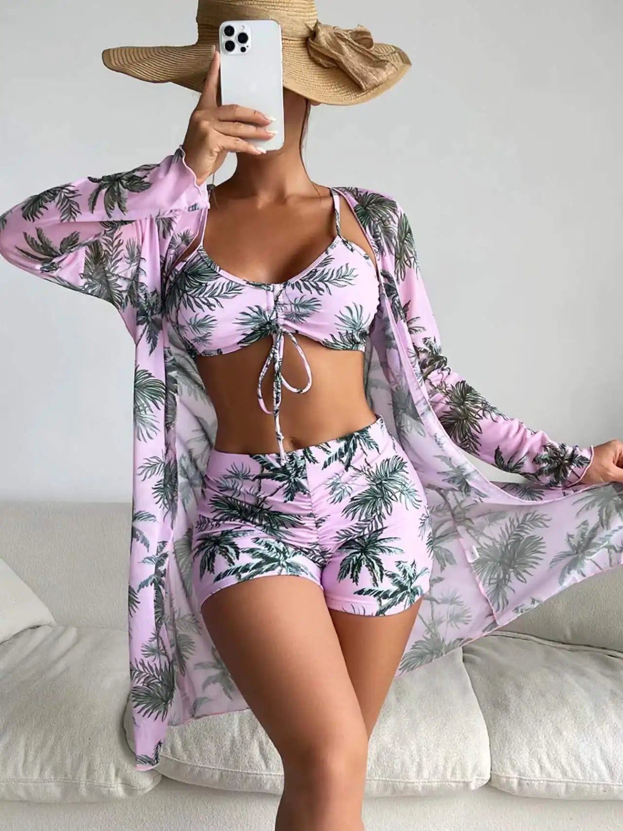 2026 New Summer Women Three Piece Bathing Suit
