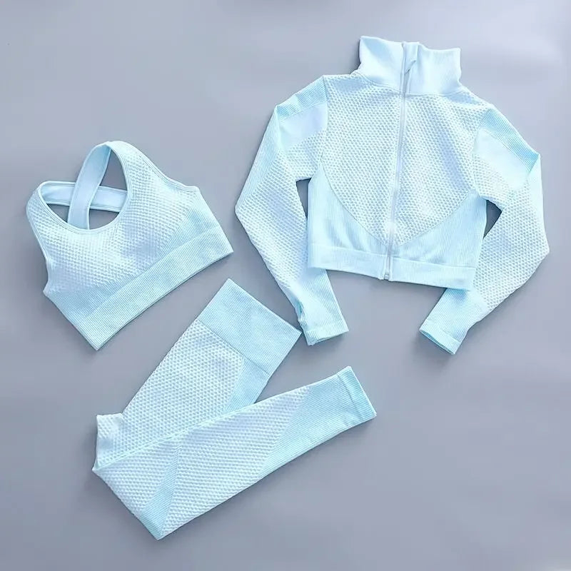 Women Seamless Yoga Sets 2Pcs/3Pcs