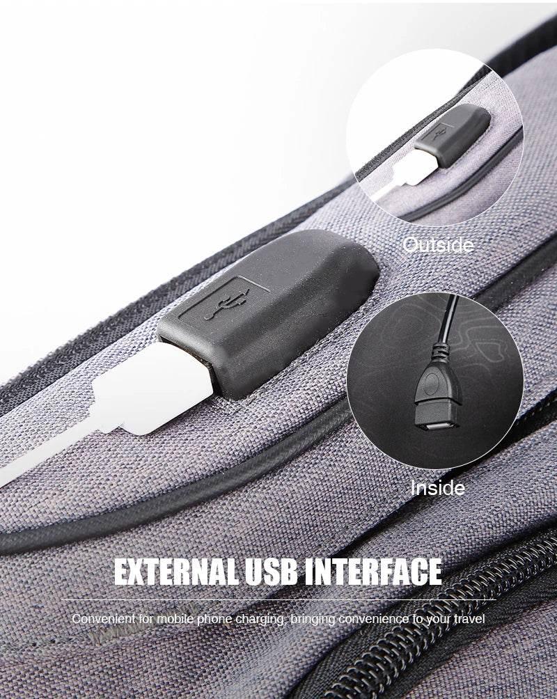 Mixi Men One Shoulder Backpack Women Sling Bag Crossbody USB Boys Cycling Sports Travel Versatile Fashion Bag Student School - Empire P.E