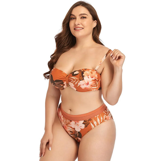 Custom Active Two-piece Vintage Print Floral Bathing Suit