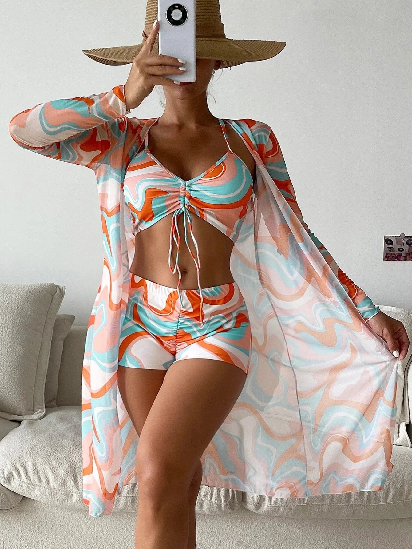 2026 New Summer Women Three Piece Bathing Suit