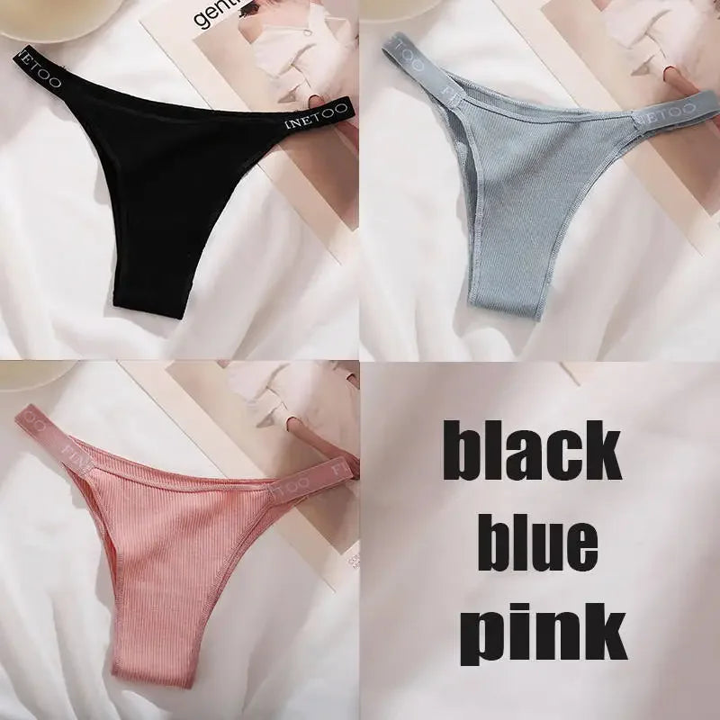 3PCS/Set Cotton Panties Briefs Sexy Thong Women's Underwear Lingerie - Empire P.E