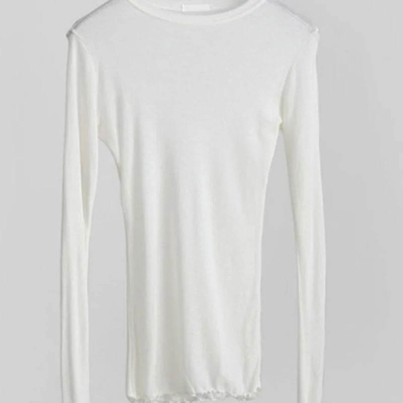 Plain T Shirt Women Cotton Elastic Basic T-shirts - Empire P.E