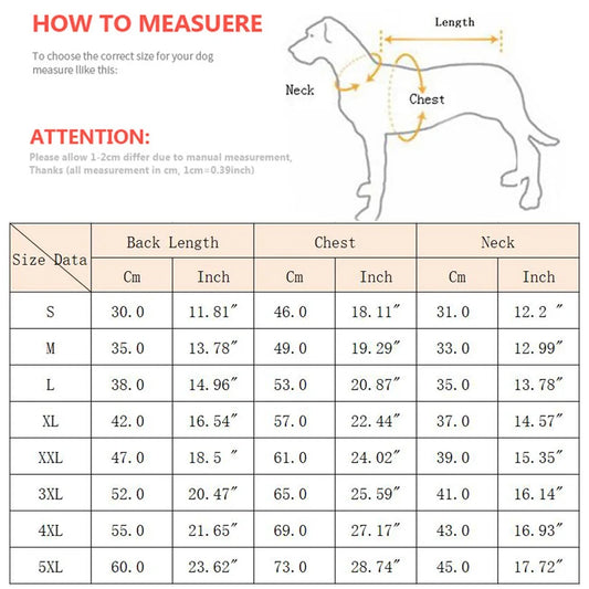 Newest Winter Big Dog Warm High Collar Pet Coat