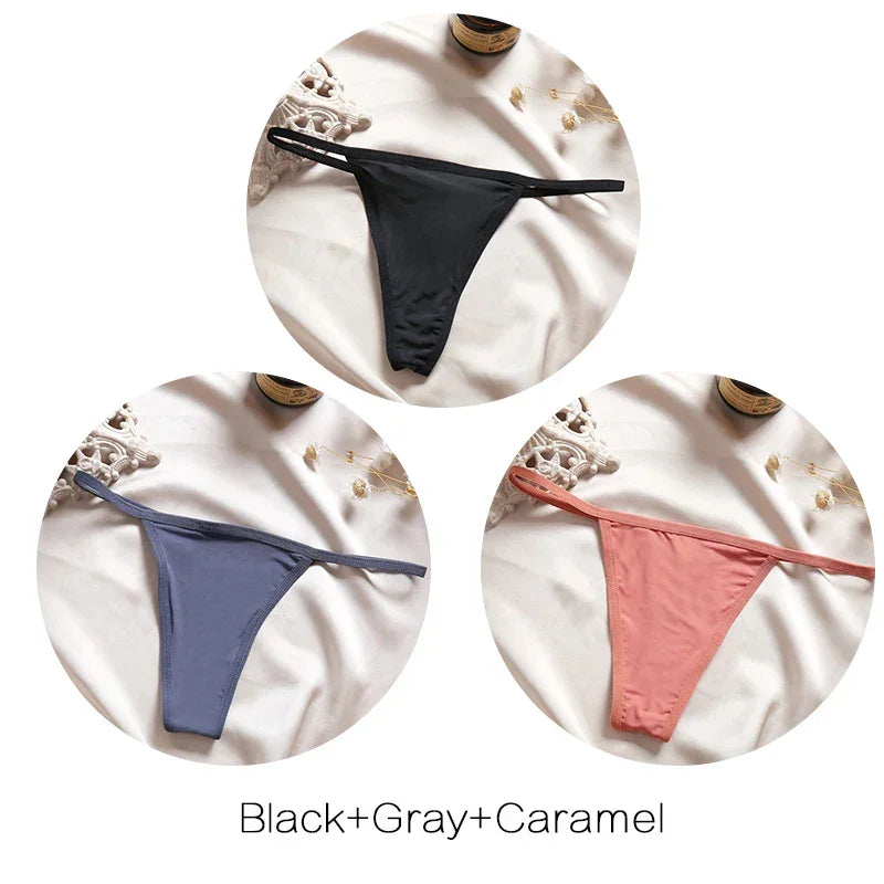 3Pcs/set Sexy Low-rise Thongs Women Bikini Panties - Empire P.E