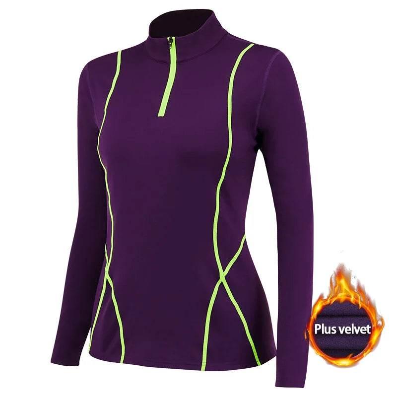 Women Long Sleeve Yoga Tops Fitness Yoga Top Gym Top Sports Wear For Women Push Up Running Top High Elastic Gym Clothes Shirts - Empire P.E