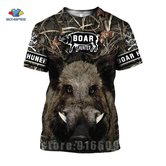 3D Camo Wild Boar Graphic Men's T-Shirt - Empire P.E