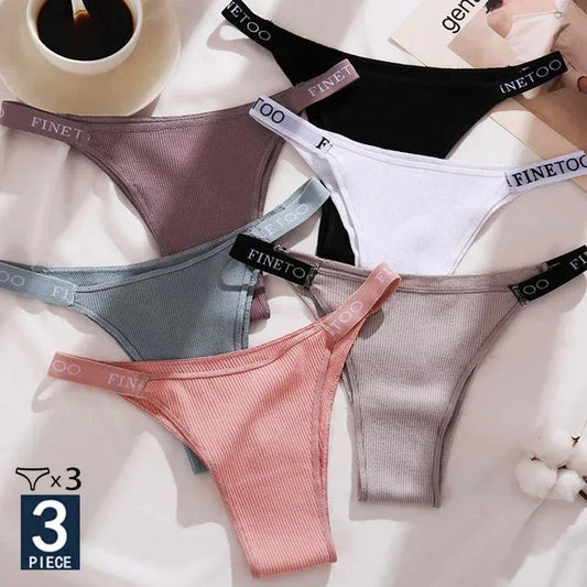 3PCS/Set Cotton Panties Briefs Sexy Thong Women's Underwear Lingerie - Empire P.E
