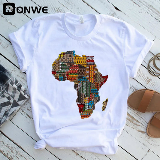 Africa Map Graphic Women T-shirts - Empire P.E