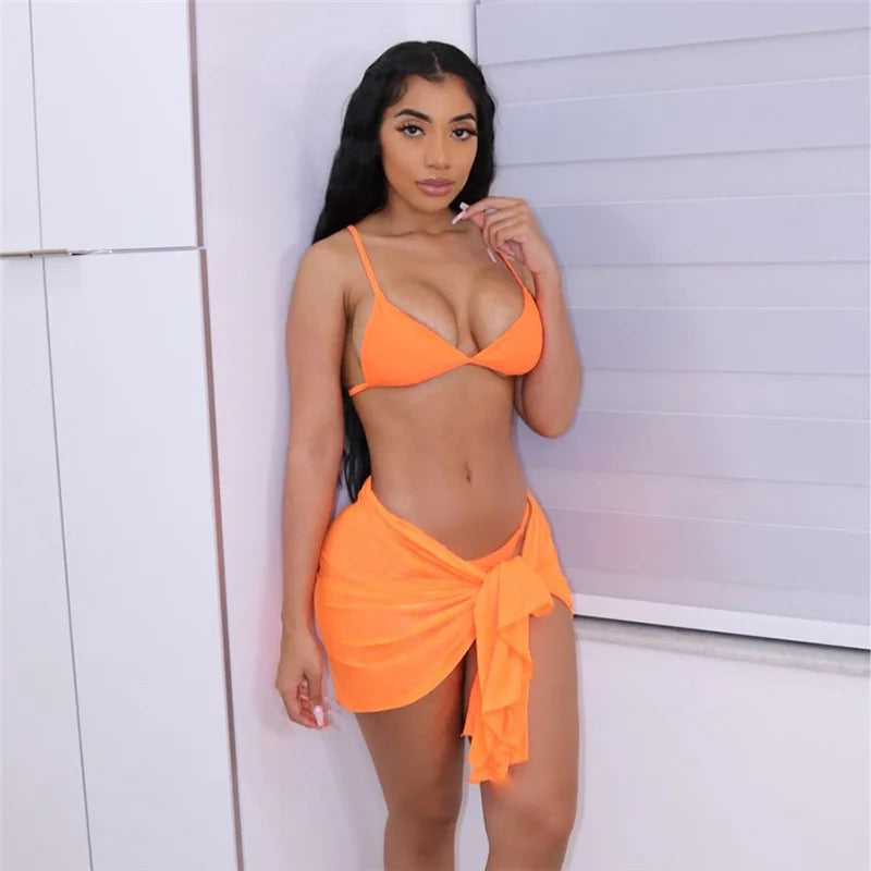 New Women's 3 Piece Bikini Set Swim Suits