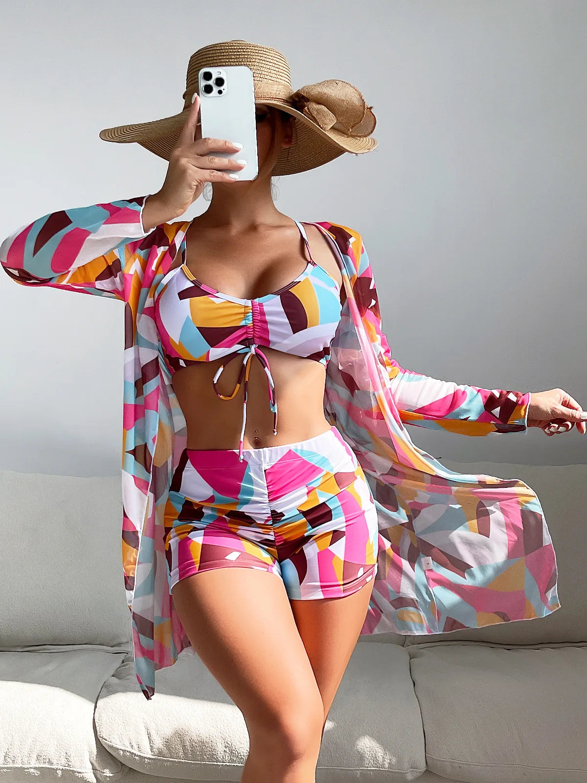 2026 New Summer Women Three Piece Bathing Suit