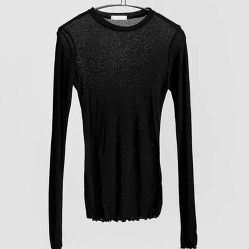 Plain T Shirt Women Cotton Elastic Basic T-shirts - Empire P.E