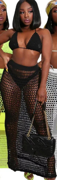 Swimwear 2 Piece Set Crochet Beachwear