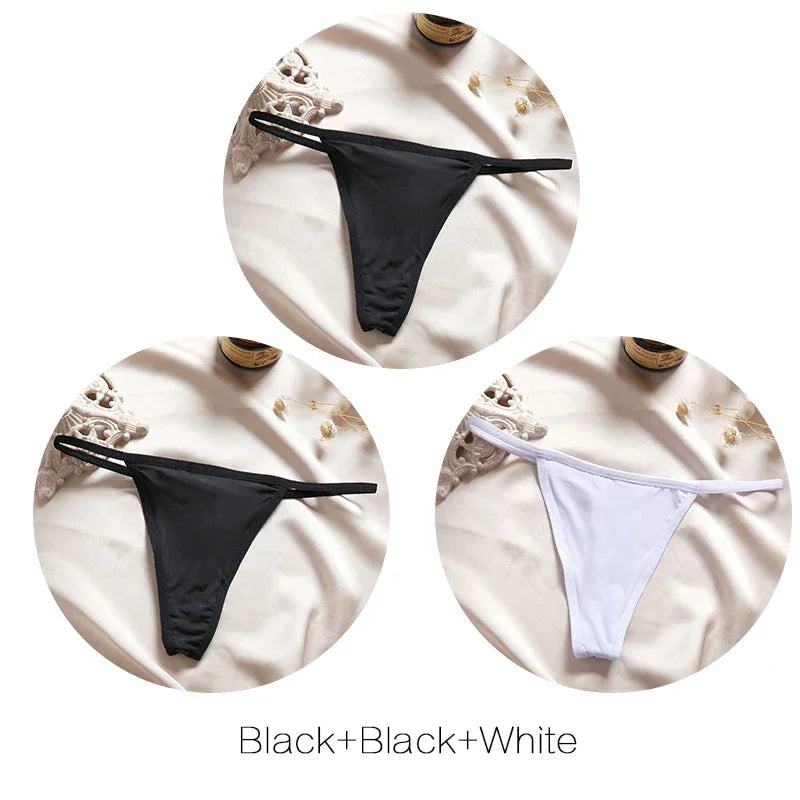 3Pcs/set Sexy Low-rise Thongs Women Bikini Panties - Empire P.E