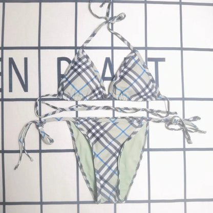 Best-selling Checked Swimsuit Bikini Set