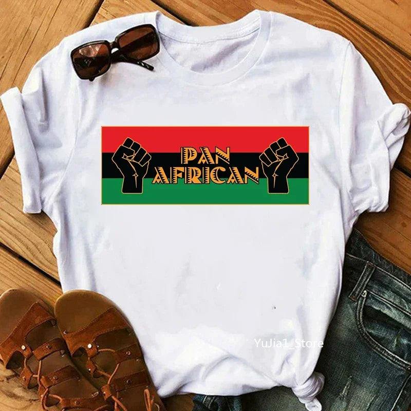 Flower Curly Puff Hair African Black Girl Print Tee Shirt - Empire P.E