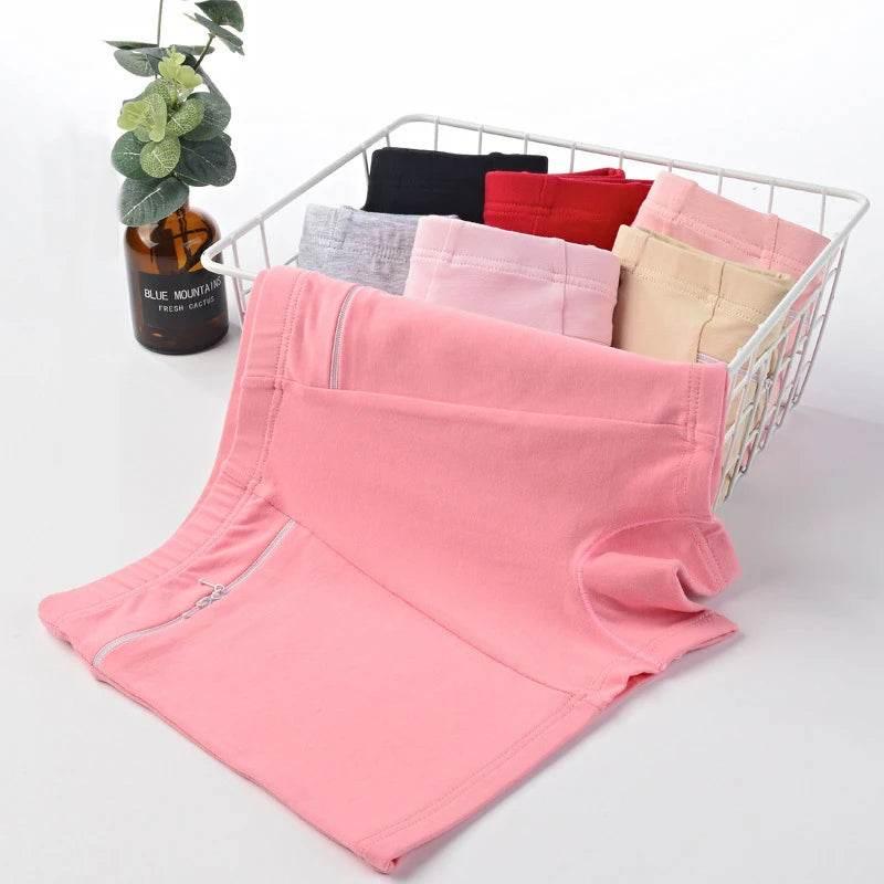 Plus Size Women Safety Short Pants Soft Boyshort Under Skirt Shorts With Zipper Pockets Breathable Theft-proof Female Underwear - Empire P.E
