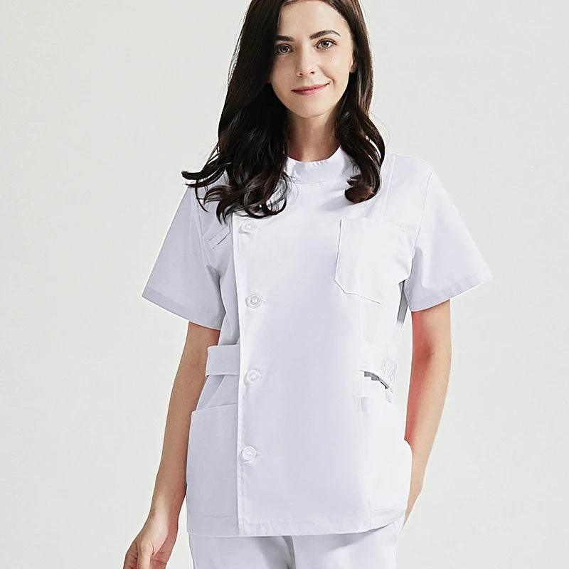 Niaahinn Health Services Scrubs Set Uniforms V-Neck Beauty Salon Work Uniform Women Sets Pet Grooming Institution Scrubs Coat - Empire P.E