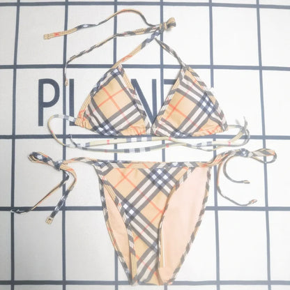 Best-selling Checked Swimsuit Bikini Set