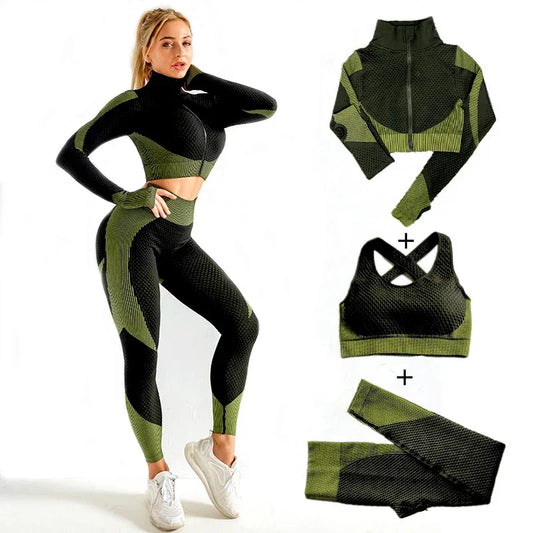 Women Seamless Yoga Sets 2Pcs/3Pcs