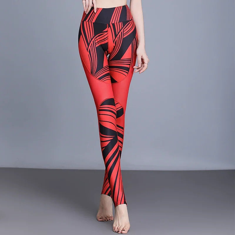 High Waist Elastic Mesh Stitching Step-on Sexy Fitness Pants - Empire P.E